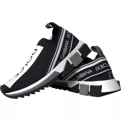 Dolce &amp; Gabbana Black White Slip On Sorrento Sneakers Shoes
