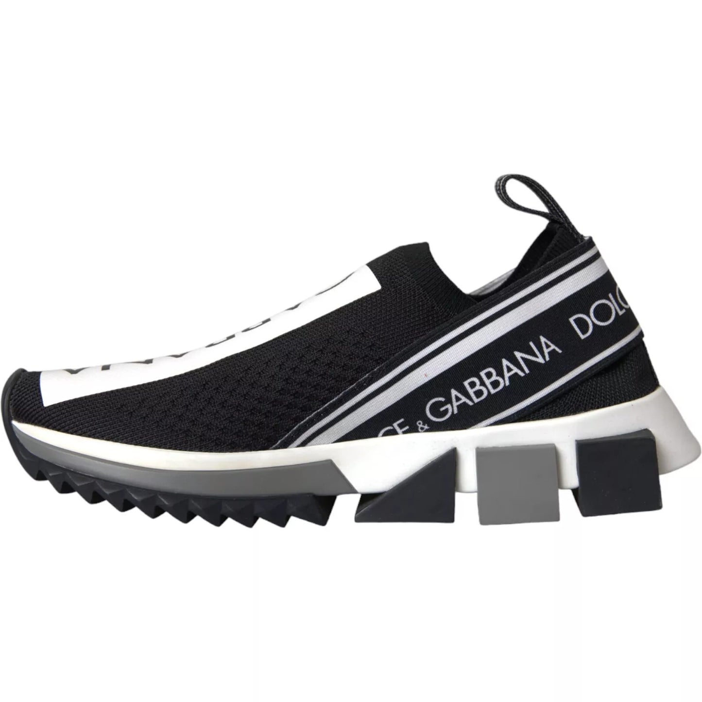 Dolce &amp; Gabbana Black White Slip On Sorrento Sneakers Shoes