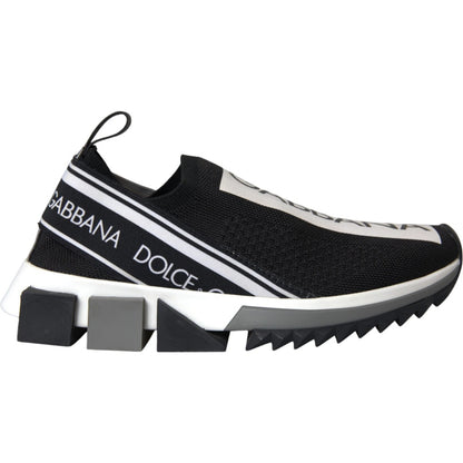 Dolce &amp; Gabbana Black White Slip On Sorrento Sneakers Shoes