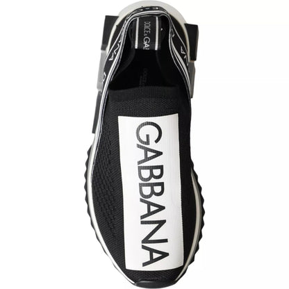 Dolce &amp; Gabbana Black White Slip On Sorrento Sneakers Shoes