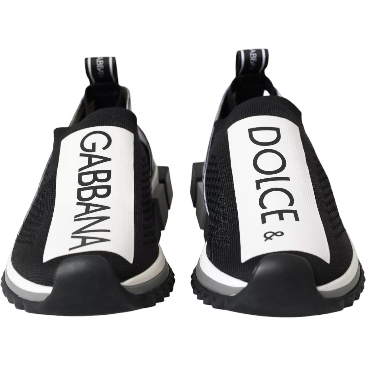 Dolce &amp; Gabbana Black White Slip On Sorrento Sneakers Shoes