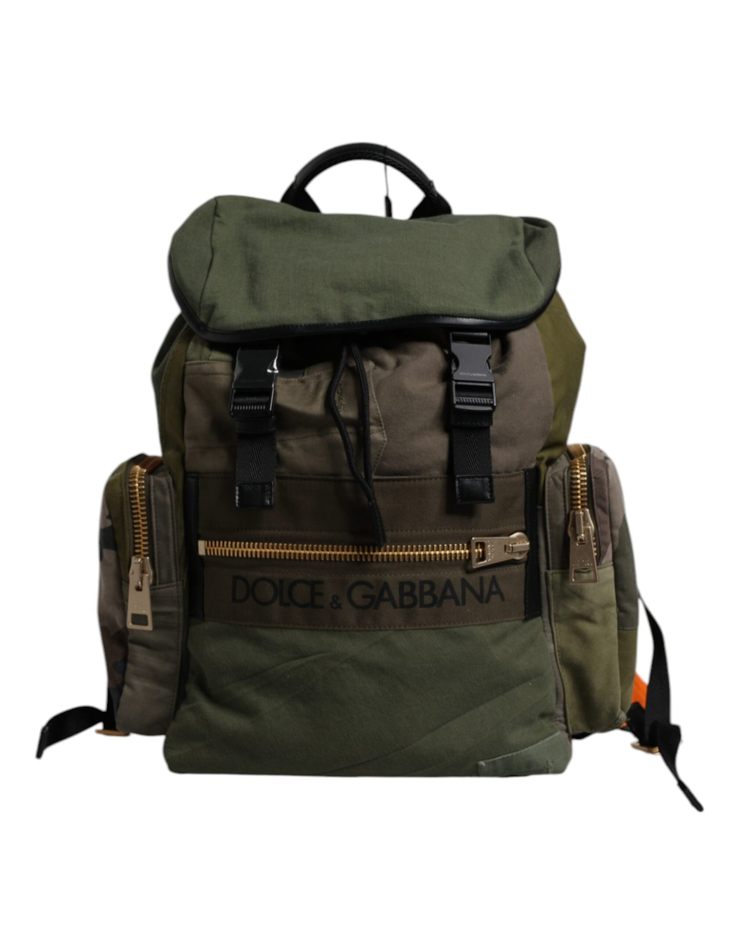 Sac à dos de voyage militaire patchwork vert Dolce &amp; Gabbana