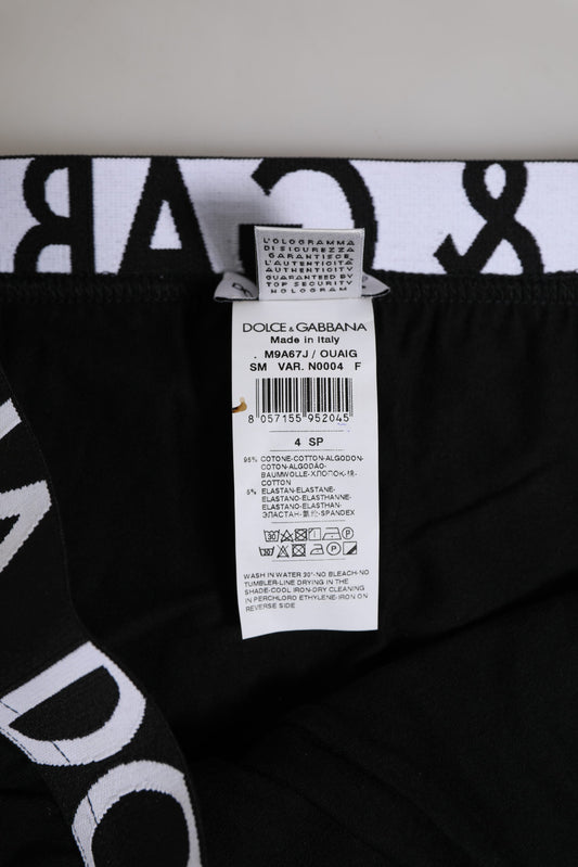Sous-vêtement classique en coton stretch noir Dolce &amp; Gabbana