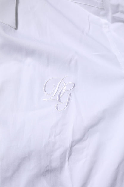 Dolce & Gabbana White Cotton GOLD Long Sleeves Formal Shirt by Dolce & Gabbana