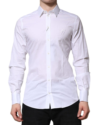 Dolce & Gabbana White Long Sleeves Dress GOLD Formal Shirt by Dolce & Gabbana