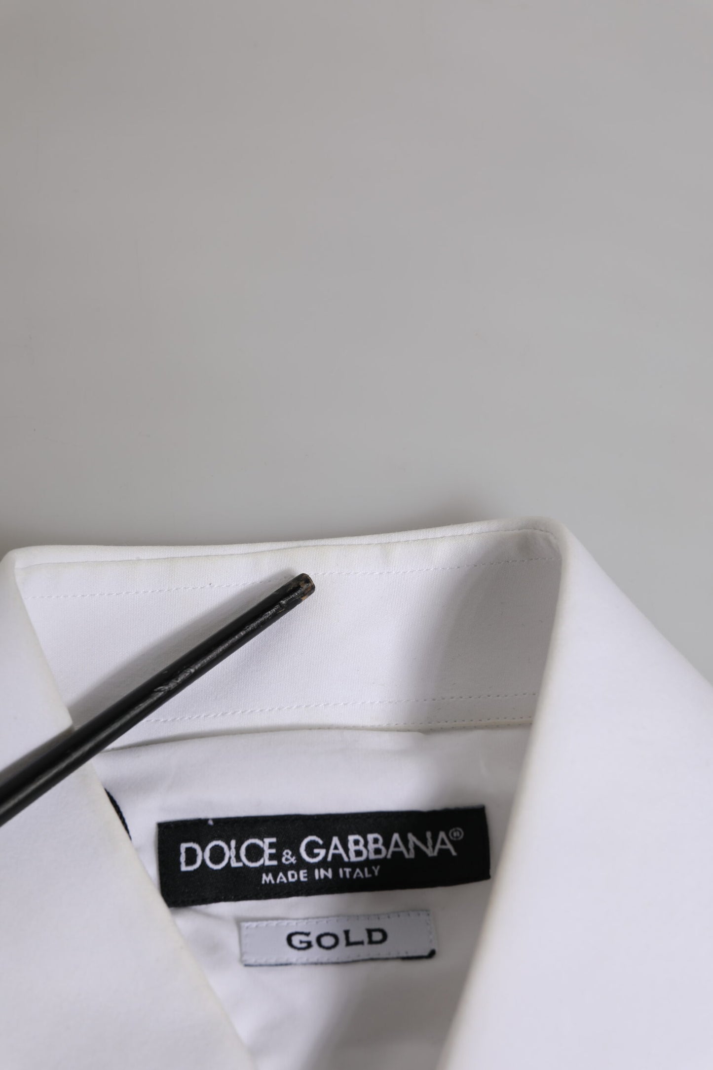 Dolce & Gabbana White Cotton GOLD Long Sleeves Formal Shirt by Dolce & Gabbana