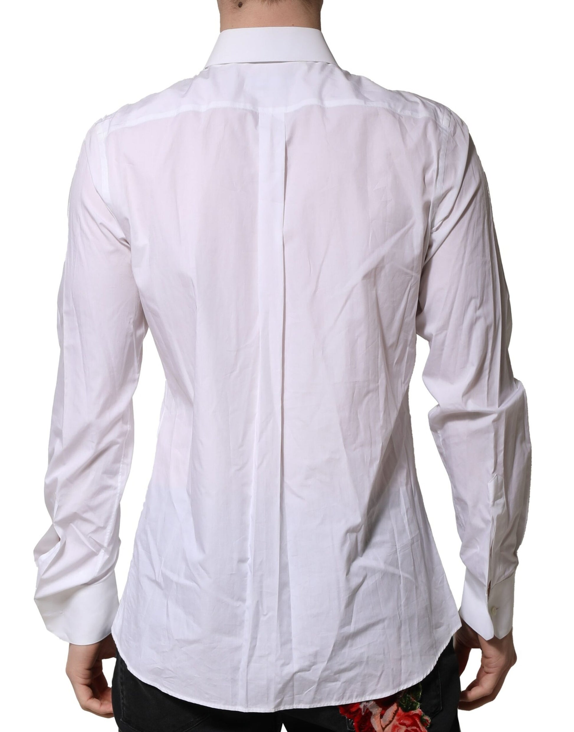 Dolce & Gabbana White Cotton MARTINI Long Sleeve Formal Shirt by Dolce & Gabbana