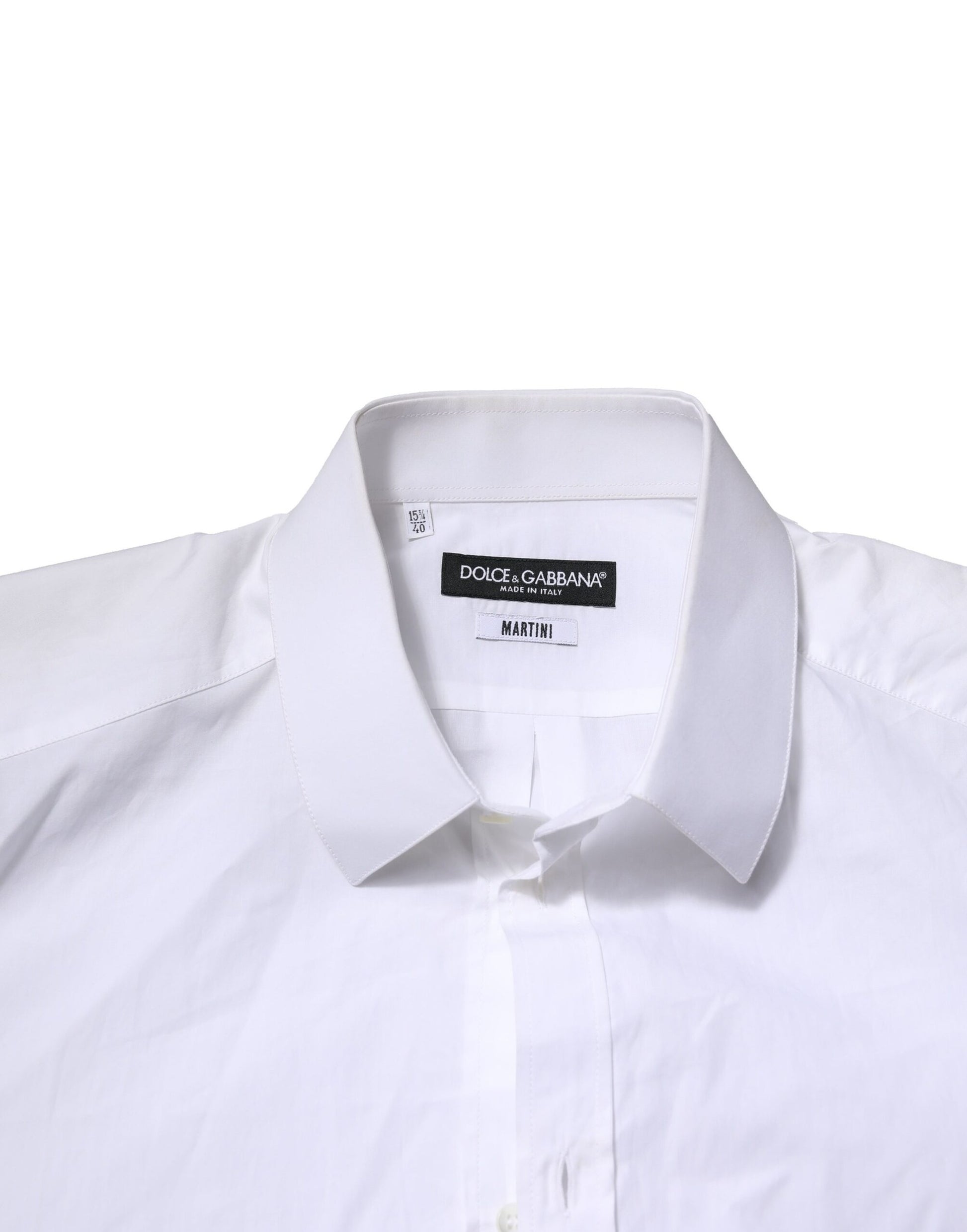 Dolce & Gabbana White Cotton MARTINI Long Sleeve Formal Shirt by Dolce & Gabbana