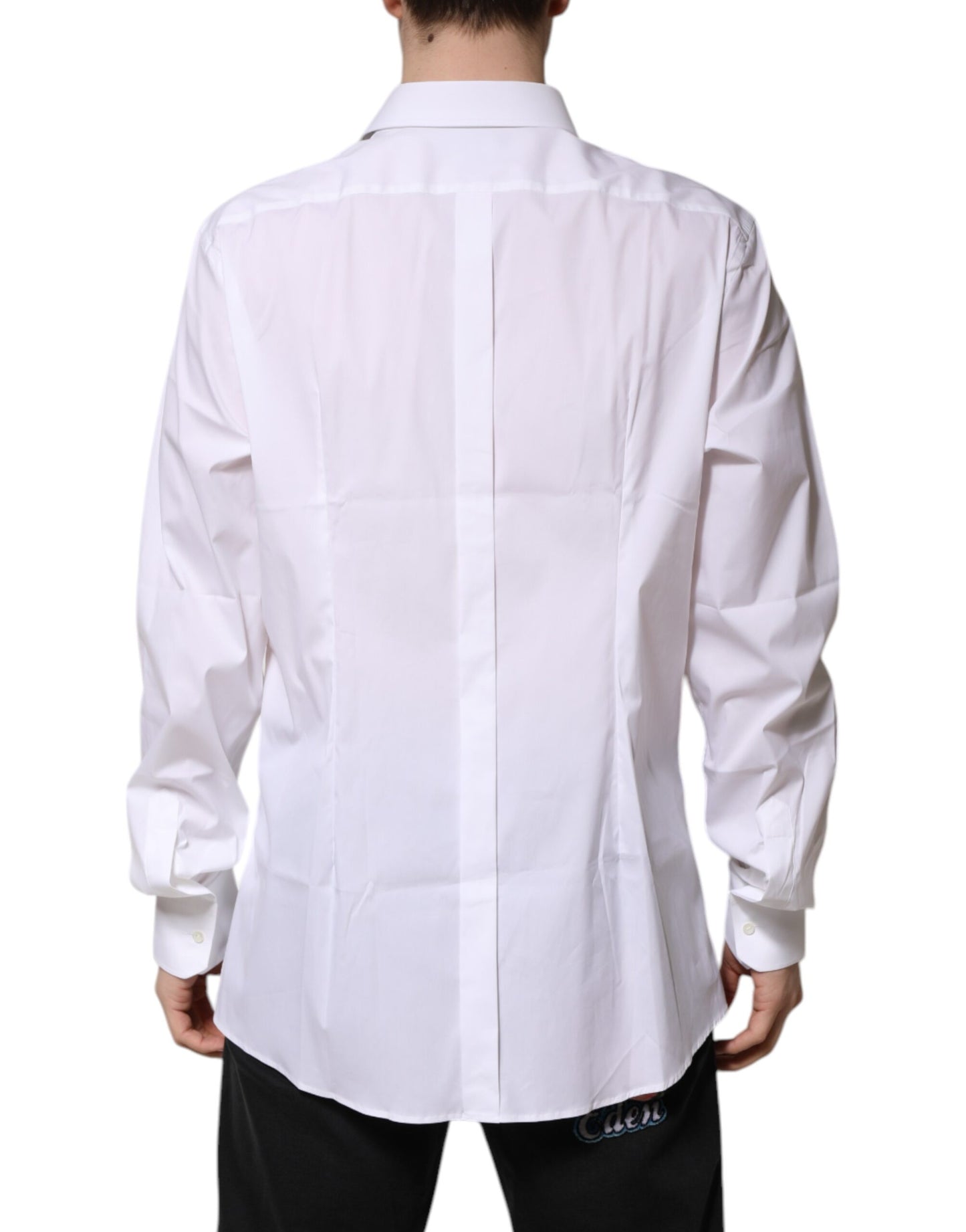 Dolce & Gabbana White Cotton GOLD Long Sleeves Formal Shirt by Dolce & Gabbana