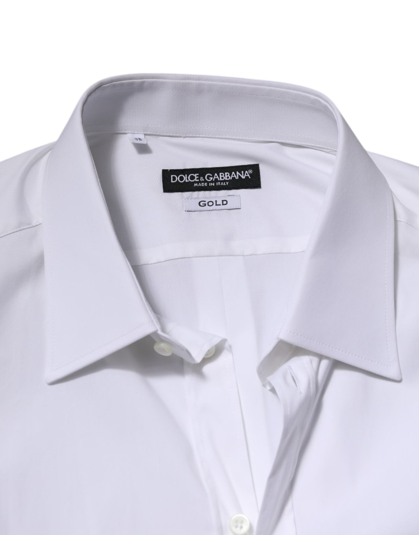Dolce & Gabbana White Cotton GOLD Long Sleeves Formal Shirt by Dolce & Gabbana
