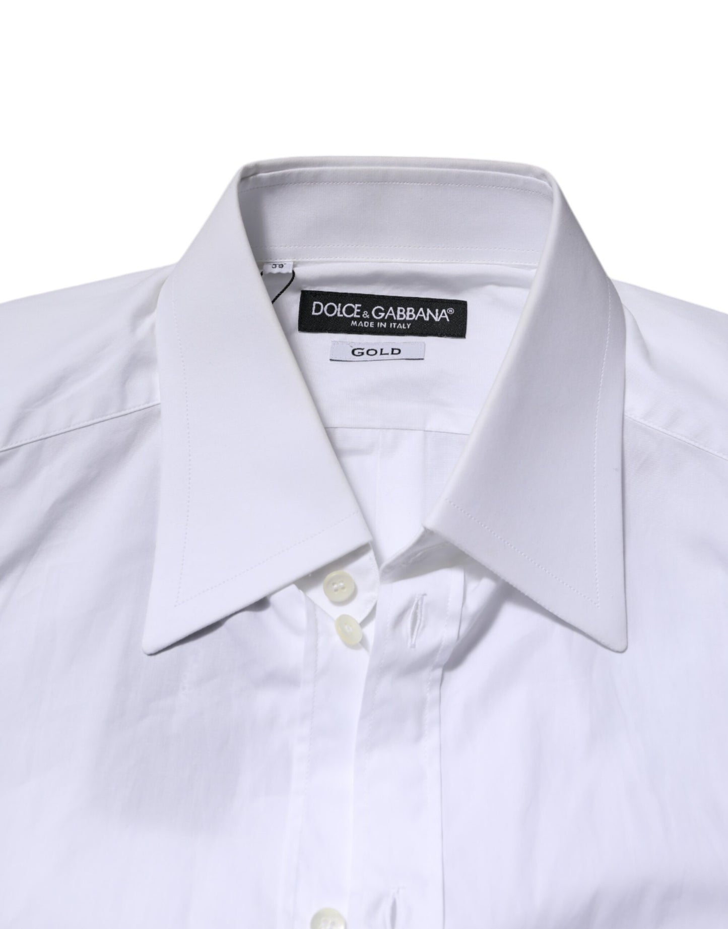 Dolce & Gabbana White Cotton GOLD Long Sleeves Formal Shirt by Dolce & Gabbana