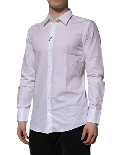 Dolce & Gabbana White Cotton GOLD Long Sleeves Formal Shirt by Dolce & Gabbana