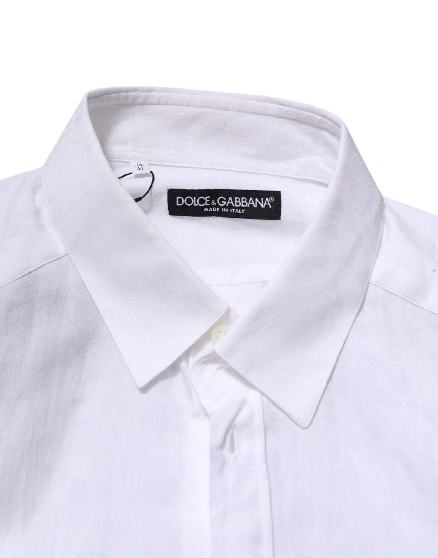 Dolce & Gabbana White Cotton Long Sleeves Collared Formal Shirt by Dolce & Gabbana