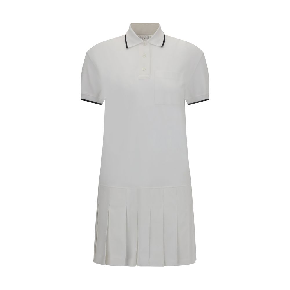 Brunello Cucinelli Polo Dress Short Sleeve Rib Collar