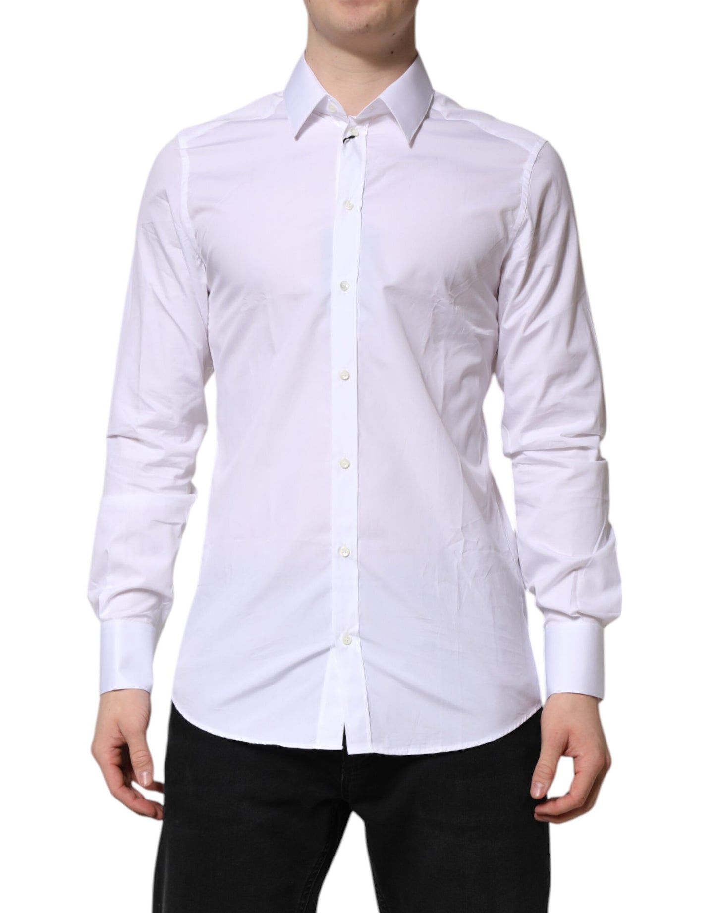 Dolce & Gabbana White GOLD Long Sleeves Dress Formal Shirt by Dolce & Gabbana