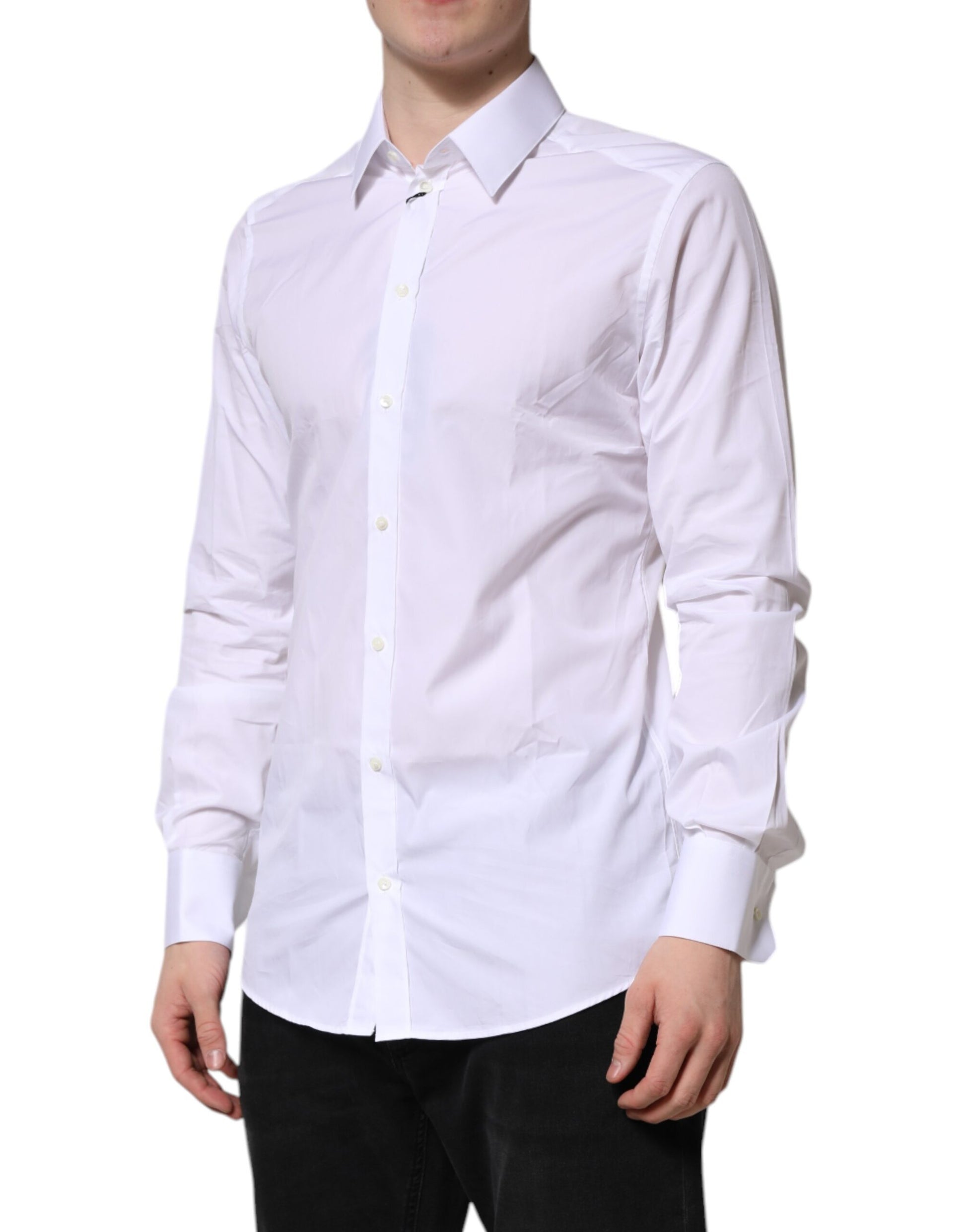 Dolce & Gabbana White GOLD Long Sleeves Dress Formal Shirt by Dolce & Gabbana