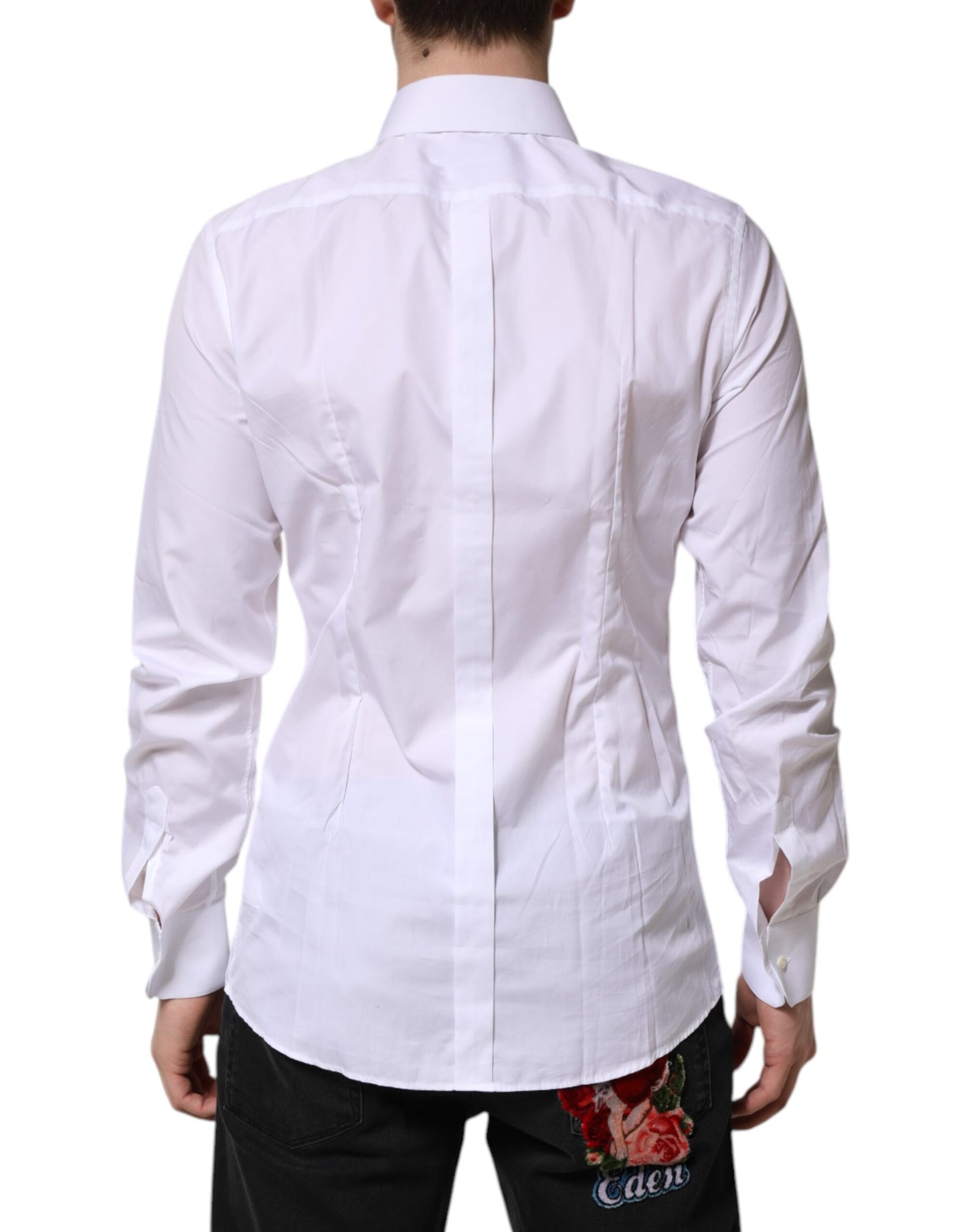 Dolce & Gabbana White GOLD Long Sleeves Dress Formal Shirt by Dolce & Gabbana
