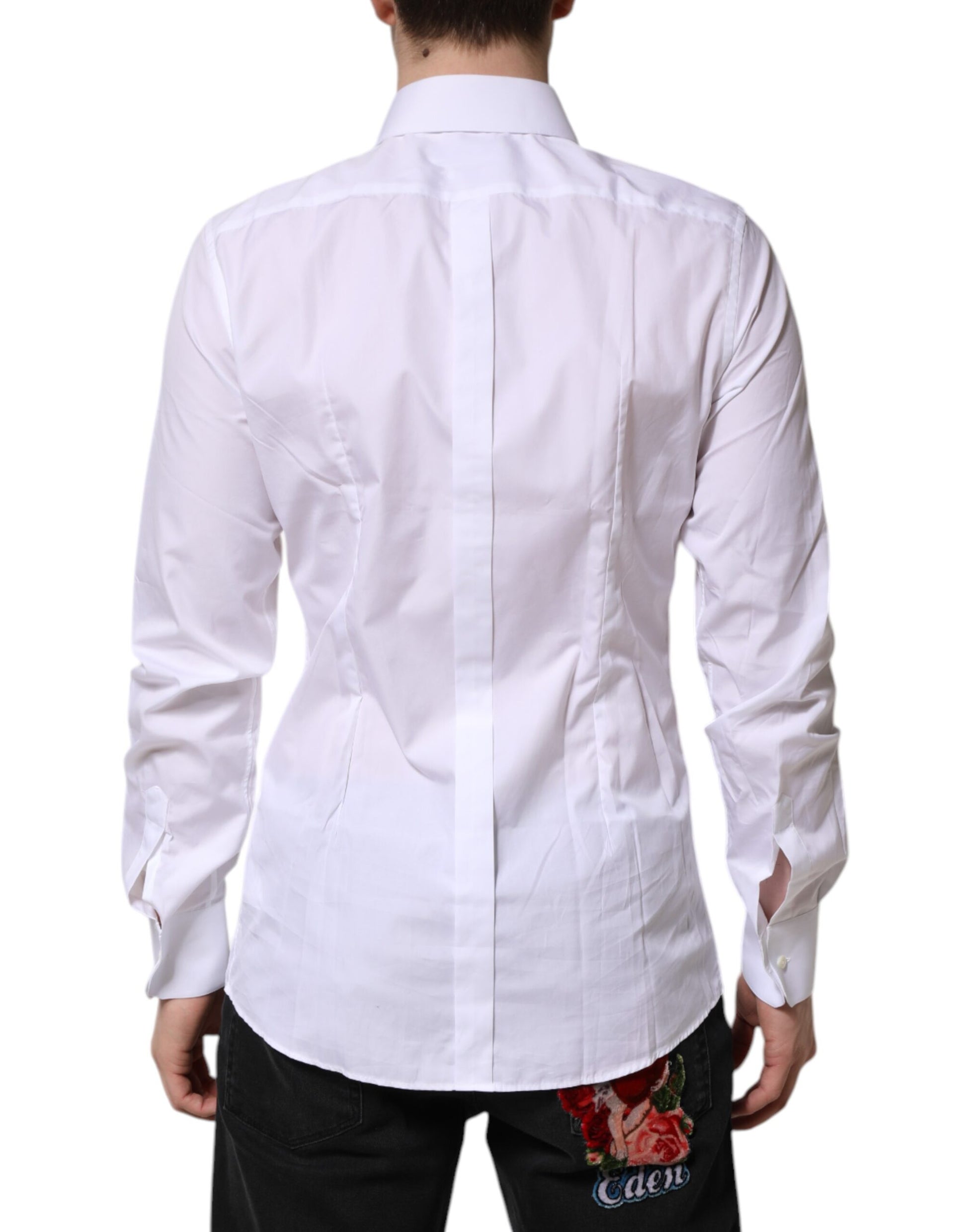 Dolce & Gabbana White GOLD Long Sleeves Dress Formal Shirt by Dolce & Gabbana