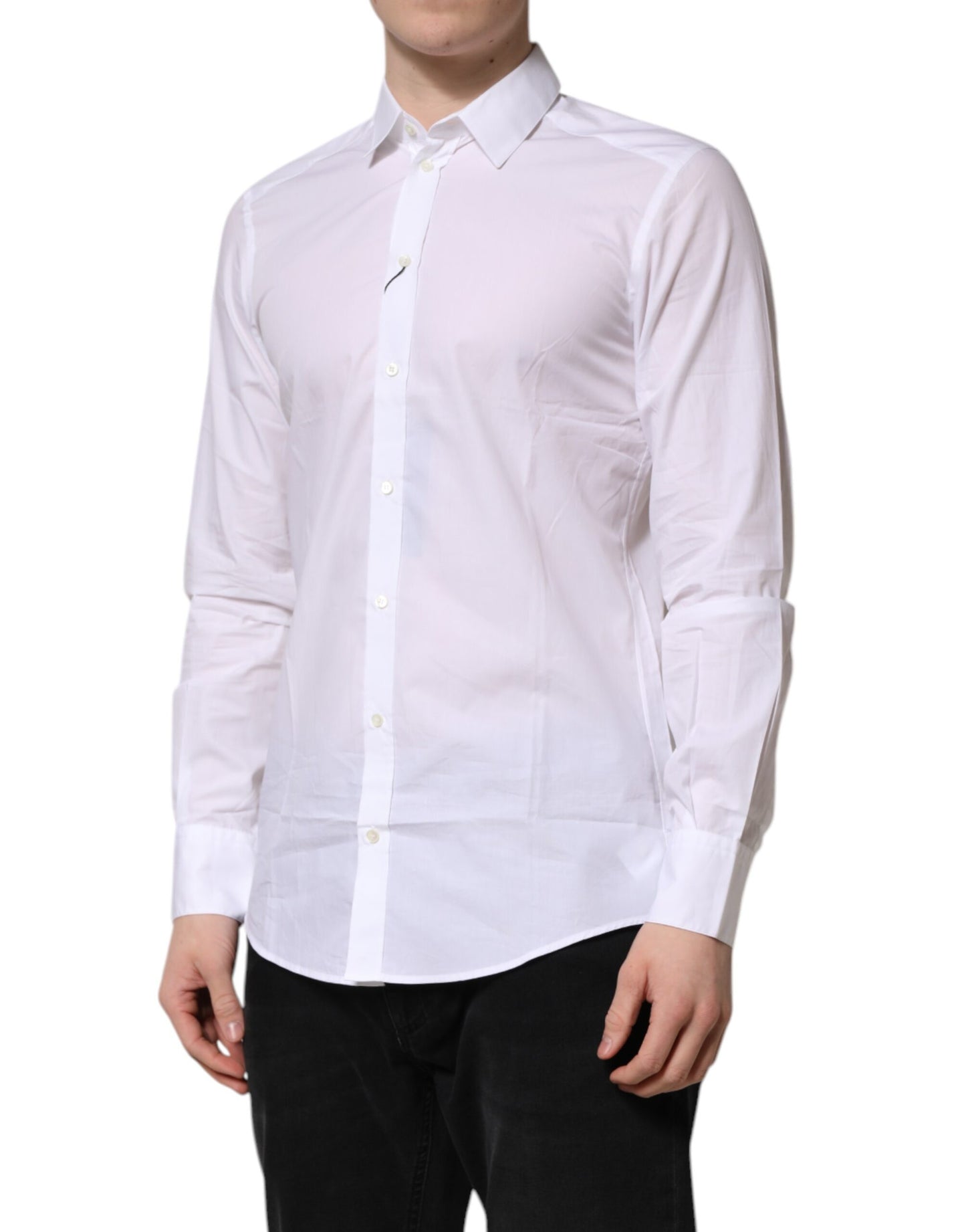 Dolce & Gabbana White Collared Long Sleeves Dress Formal Shirt by Dolce & Gabbana