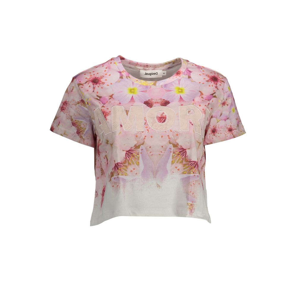 Desigual Pink Cotton Women T-Shirt by Desigual