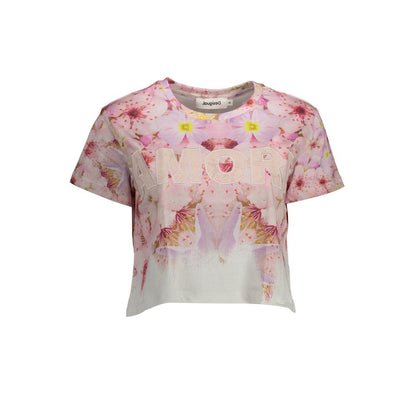 Desigual Pink Cotton Women T-Shirt by Desigual