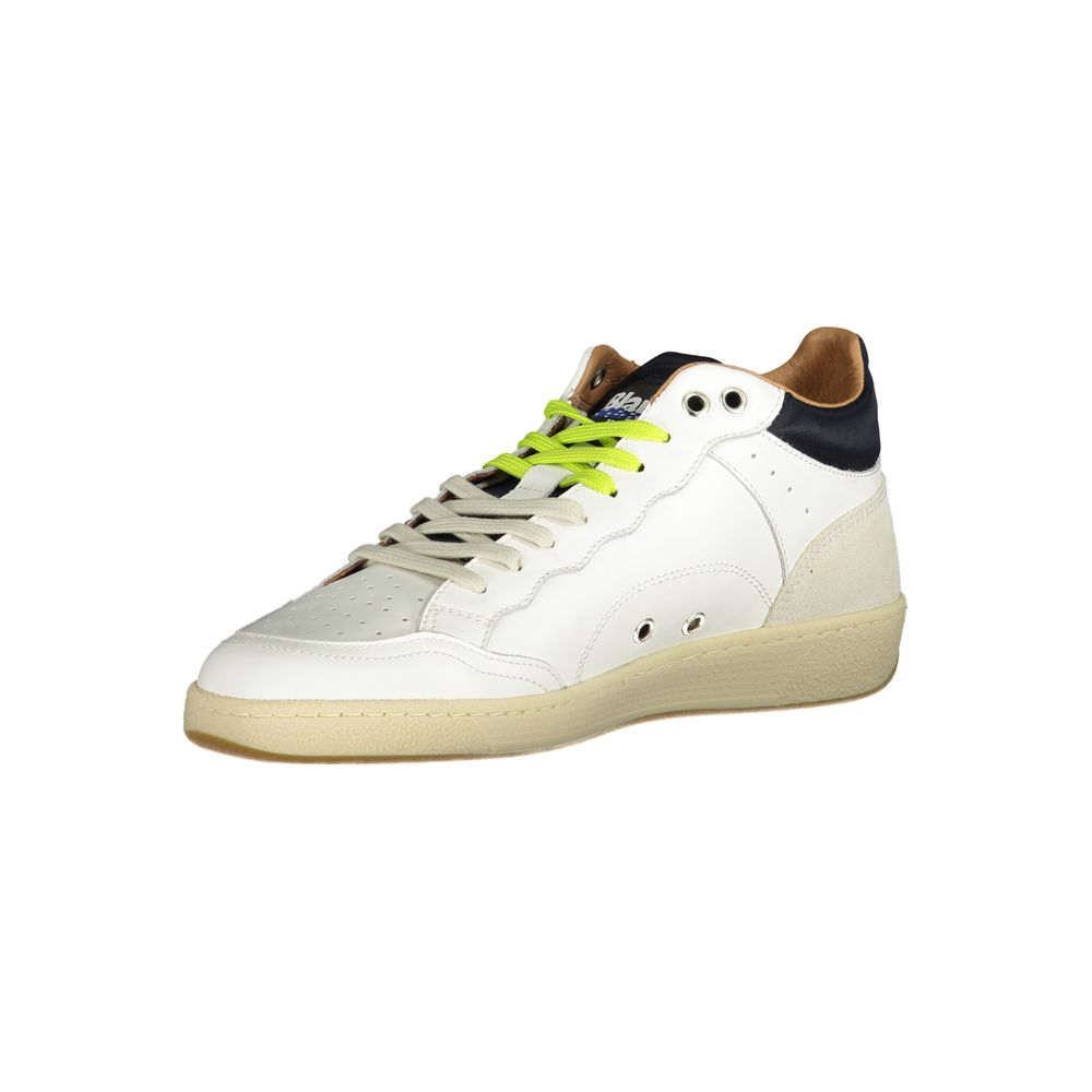 Blauer White Leather Men Sneaker by Blauer