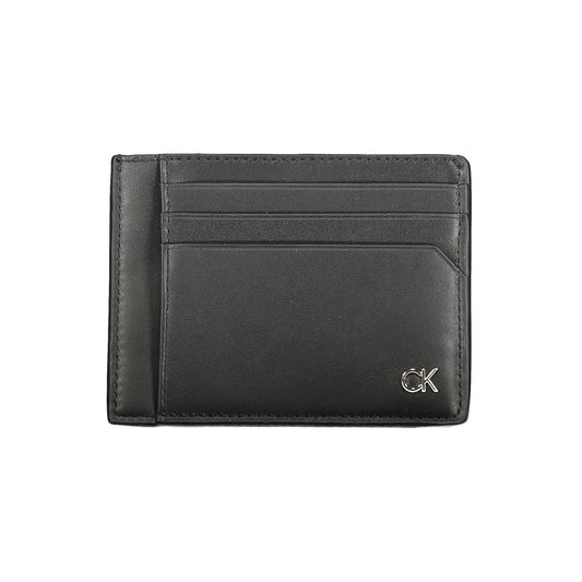 Portefeuille en cuir noir Calvin Klein