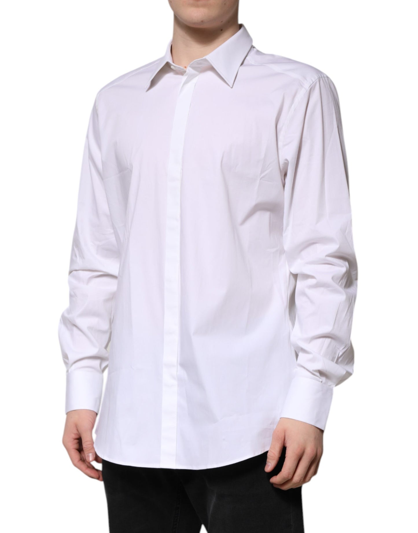 Dolce & Gabbana White MARTINI Long Sleeve Dress Formal Shirt by Dolce & Gabbana