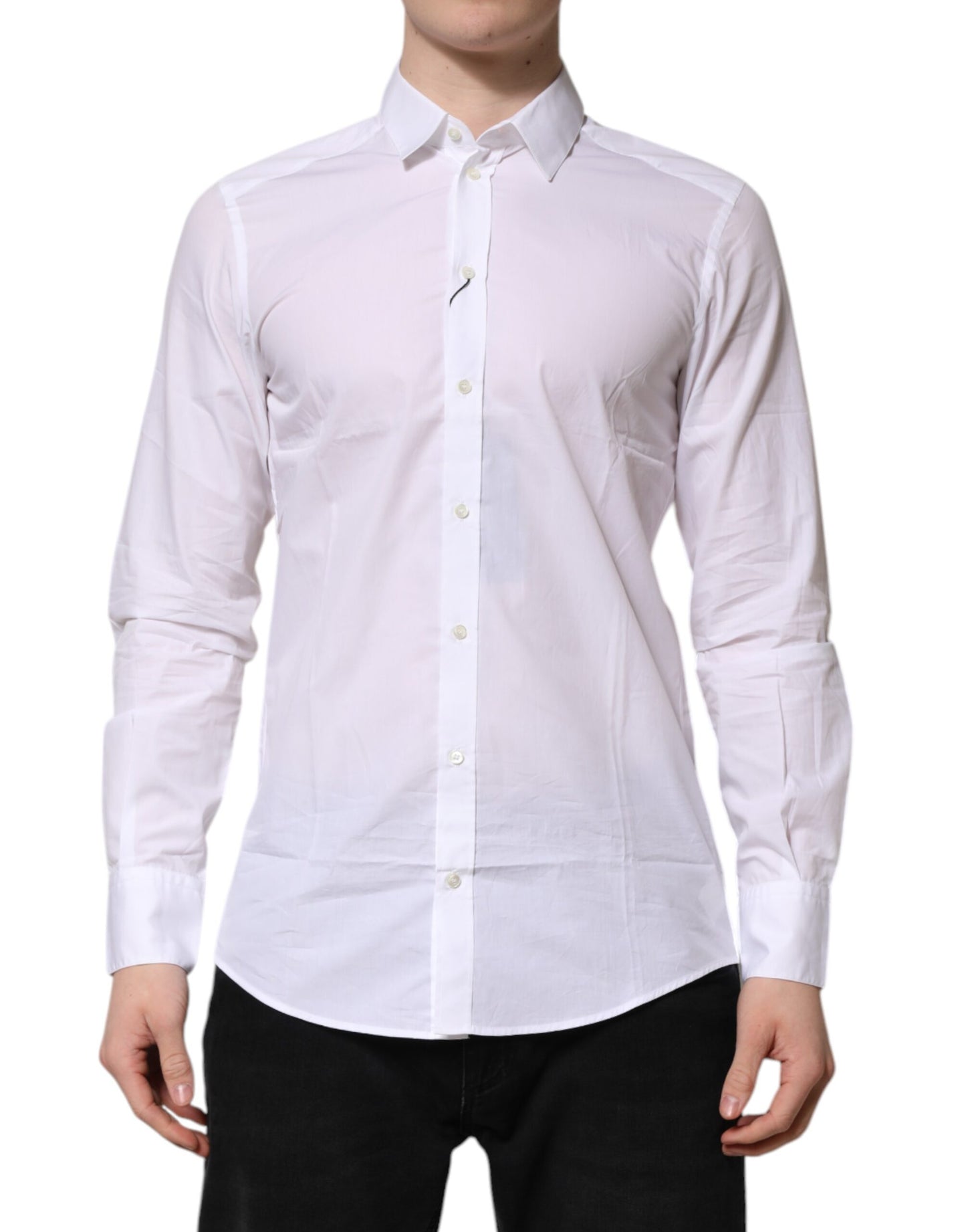 Dolce & Gabbana White Cotton Long Sleeves Dress Formal Shirt by Dolce & Gabbana