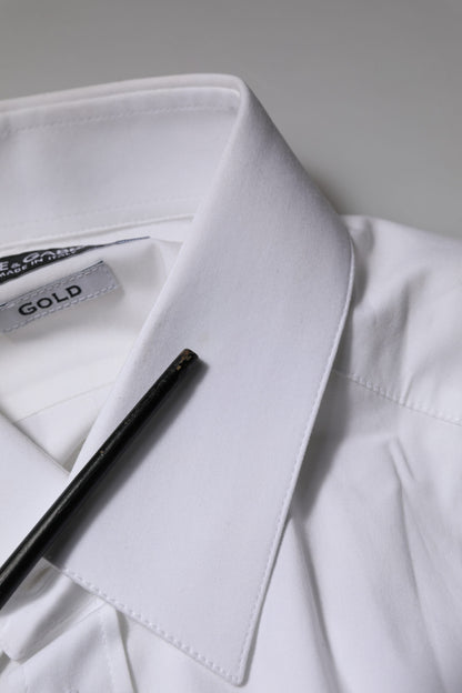 Dolce & Gabbana White GOLD Long Sleeves Dress Formal Shirt by Dolce & Gabbana