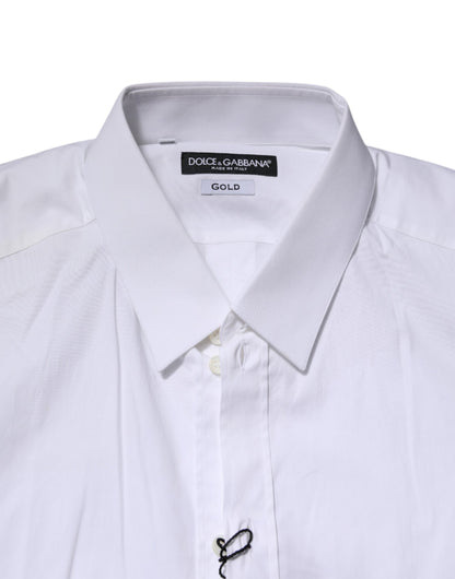 Dolce & Gabbana White GOLD Long Sleeve Dress Formal Shirt by Dolce & Gabbana