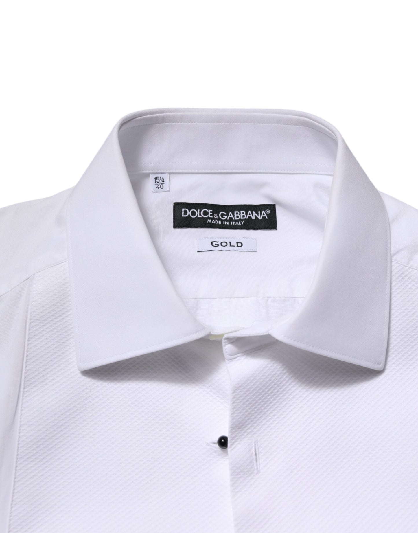 Dolce & Gabbana White GOLD Long Sleeve Dress Men Formal Shirt by Dolce & Gabbana