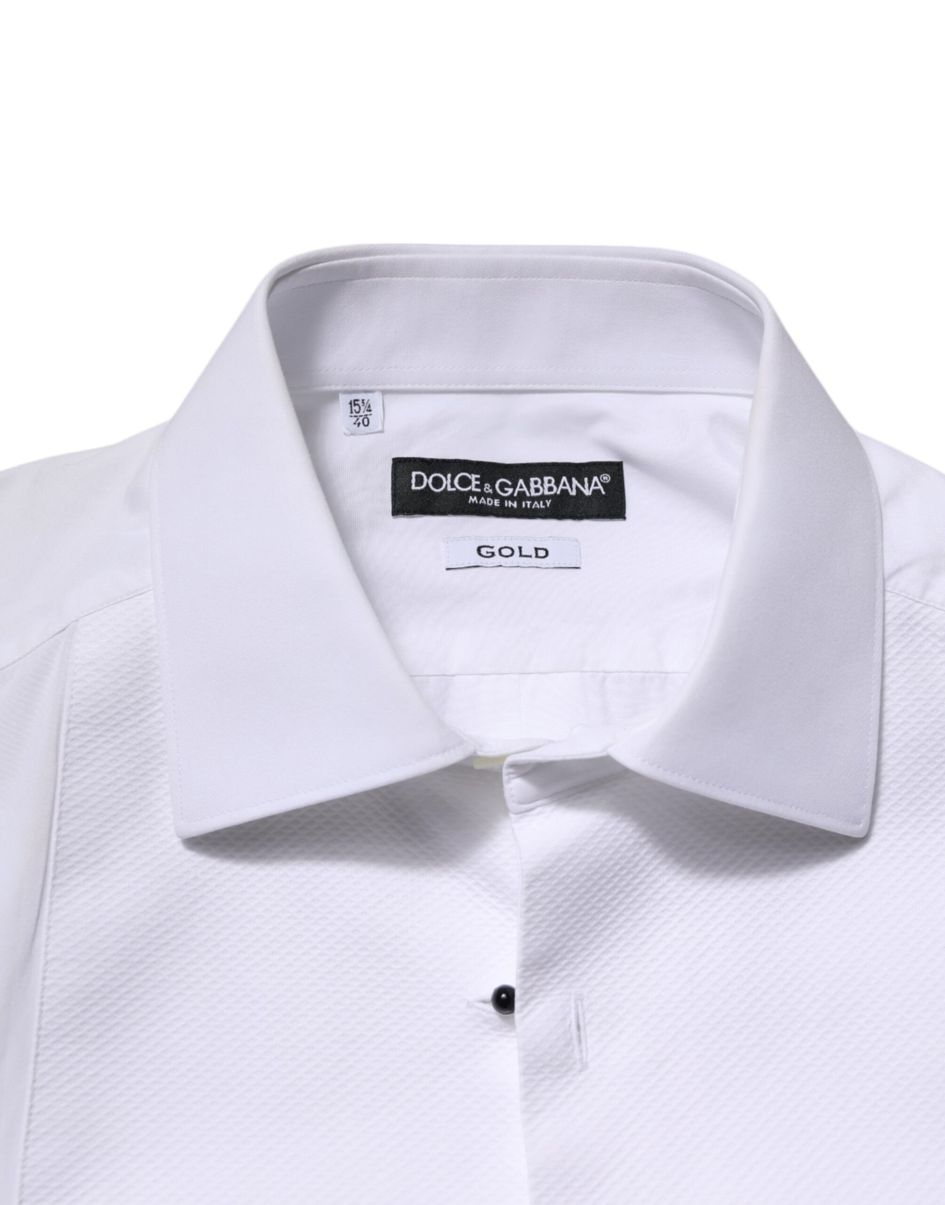 Dolce & Gabbana White GOLD Long Sleeve Dress Men Formal Shirt by Dolce & Gabbana