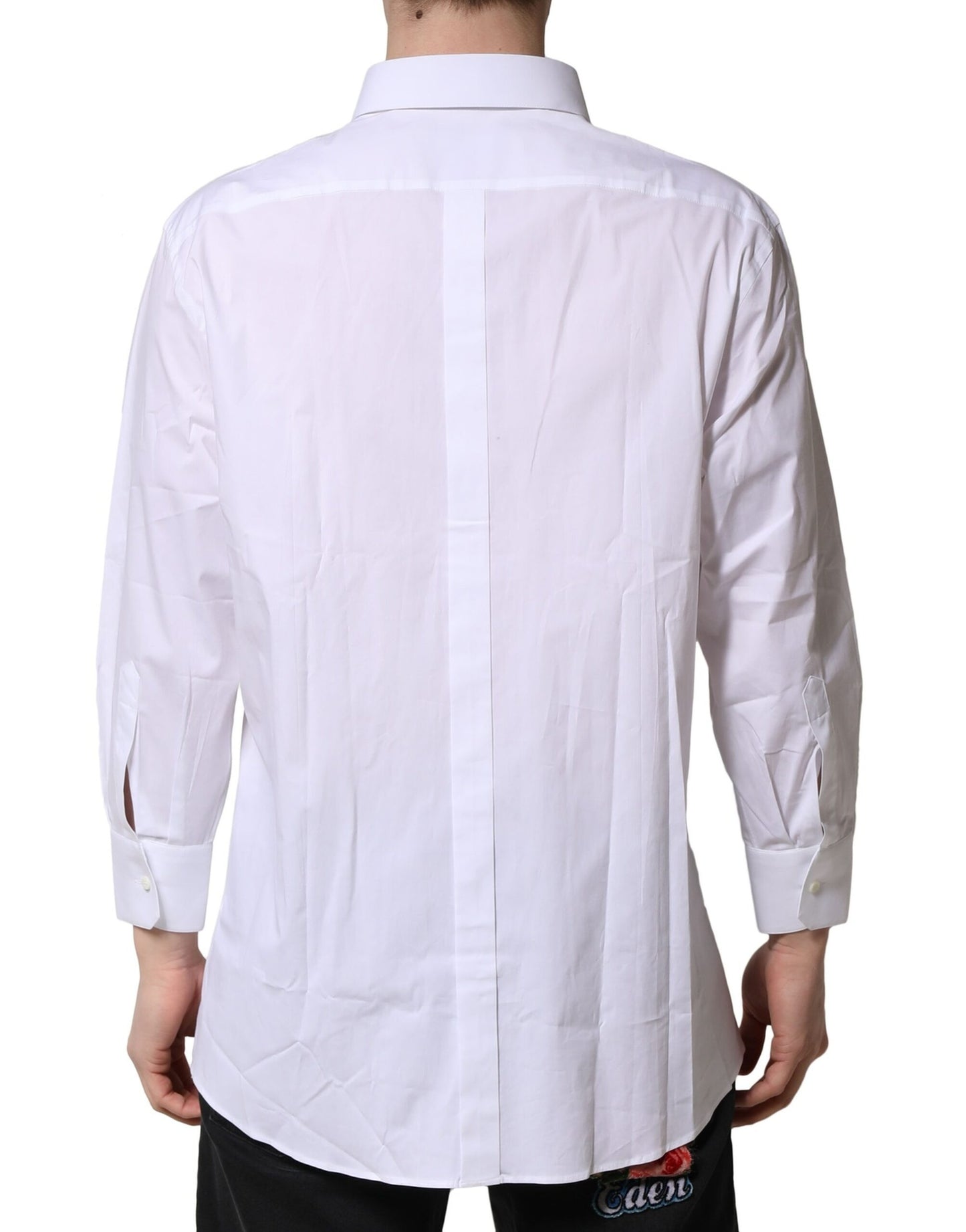 Dolce & Gabbana White GOLD Long Sleeve Dress Men Formal Shirt by Dolce & Gabbana