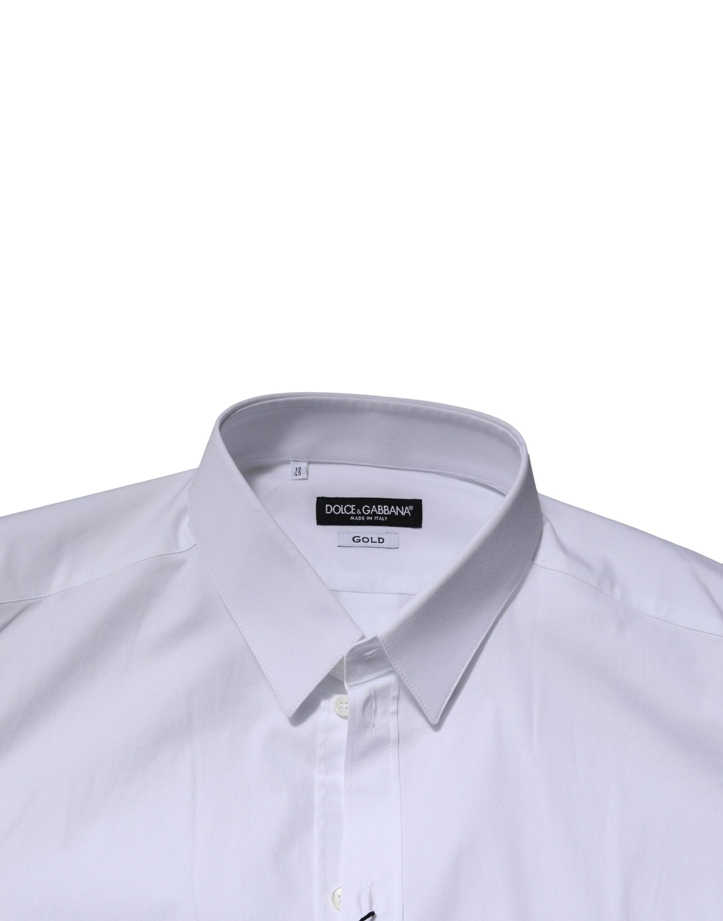 Dolce & Gabbana White GOLD Long Sleeve Dress Men Formal Shirt by Dolce & Gabbana