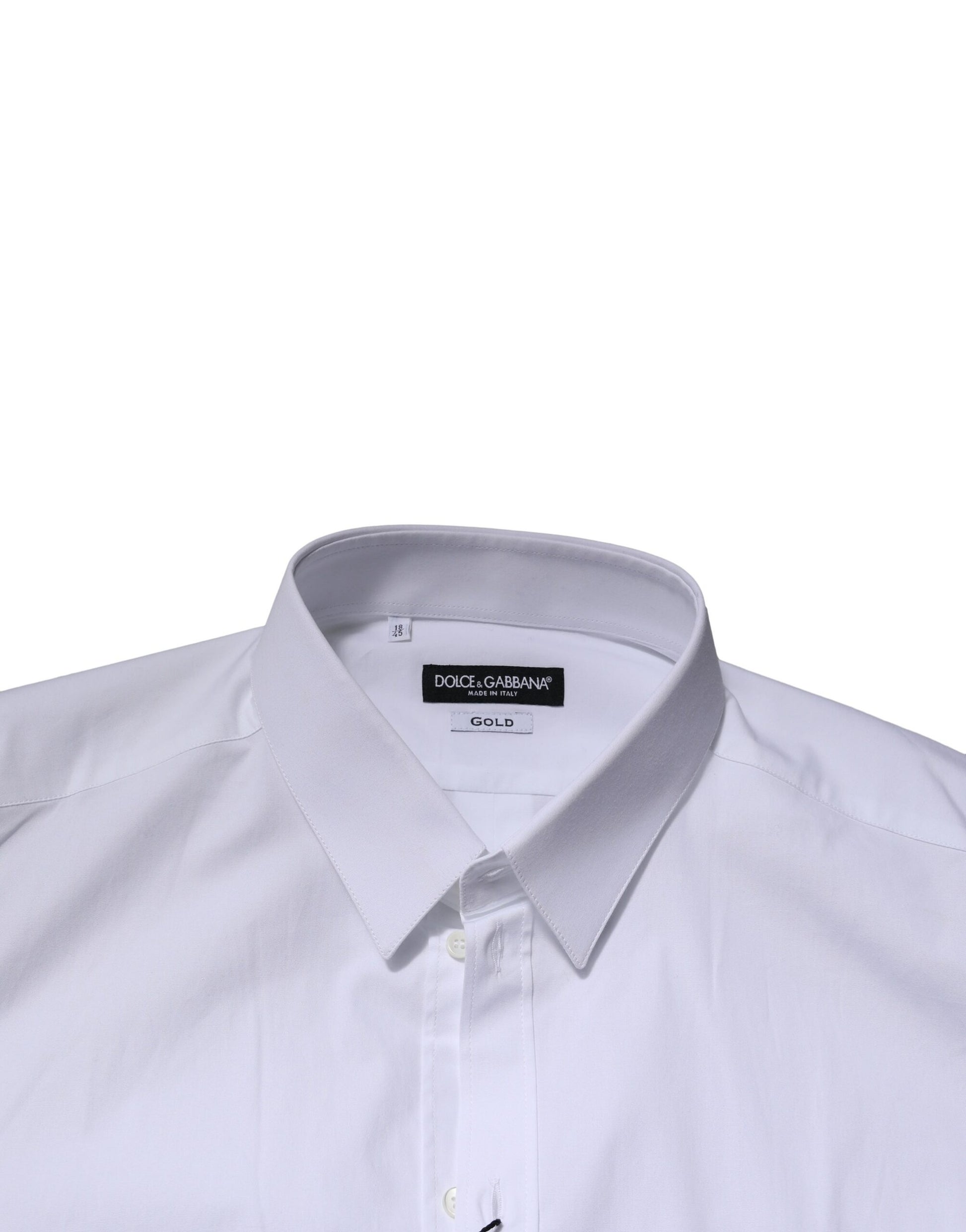 Dolce & Gabbana White GOLD Long Sleeve Dress Men Formal Shirt by Dolce & Gabbana