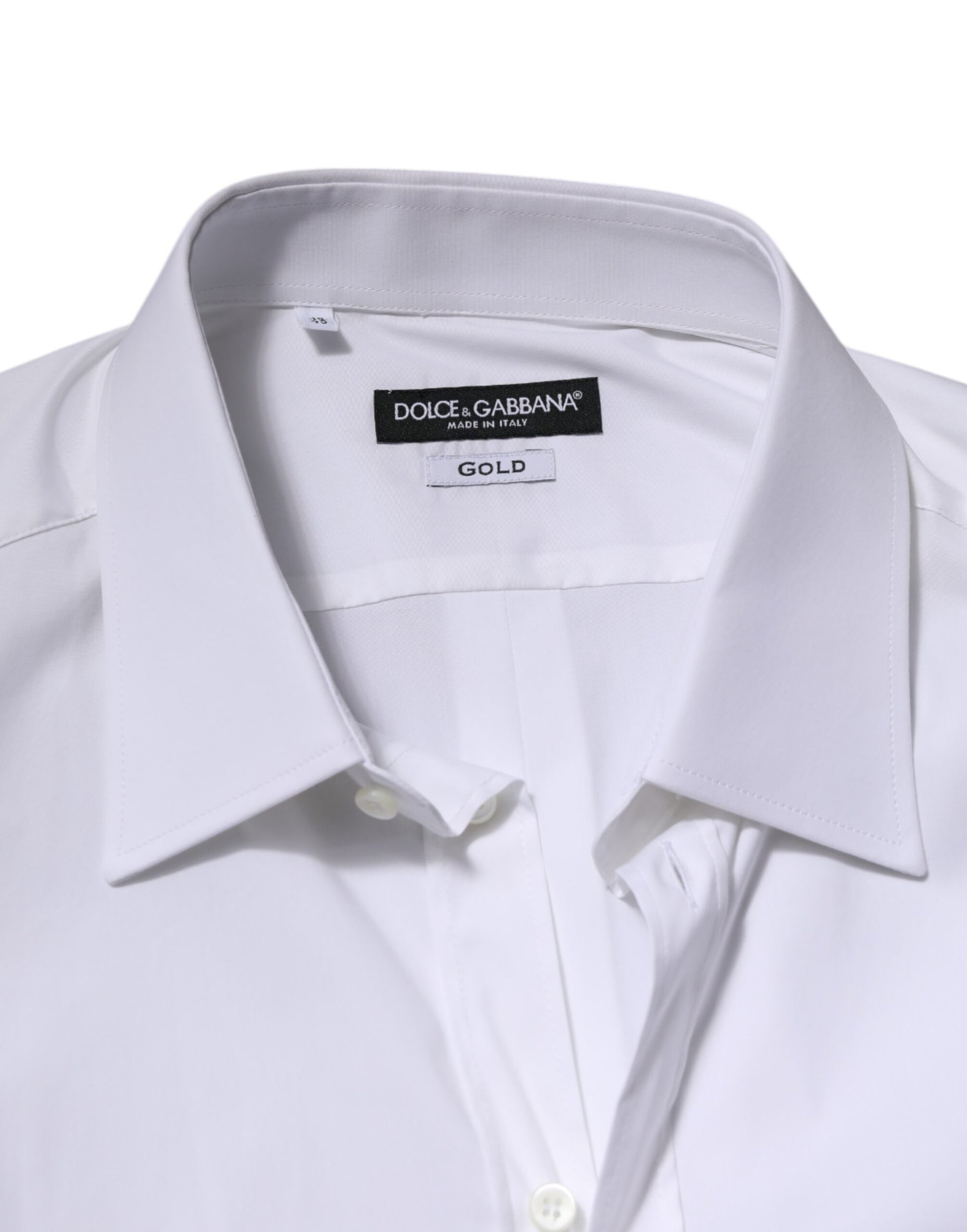 Dolce & Gabbana White GOLD Long Sleeve Dress Men Formal Shirt by Dolce & Gabbana
