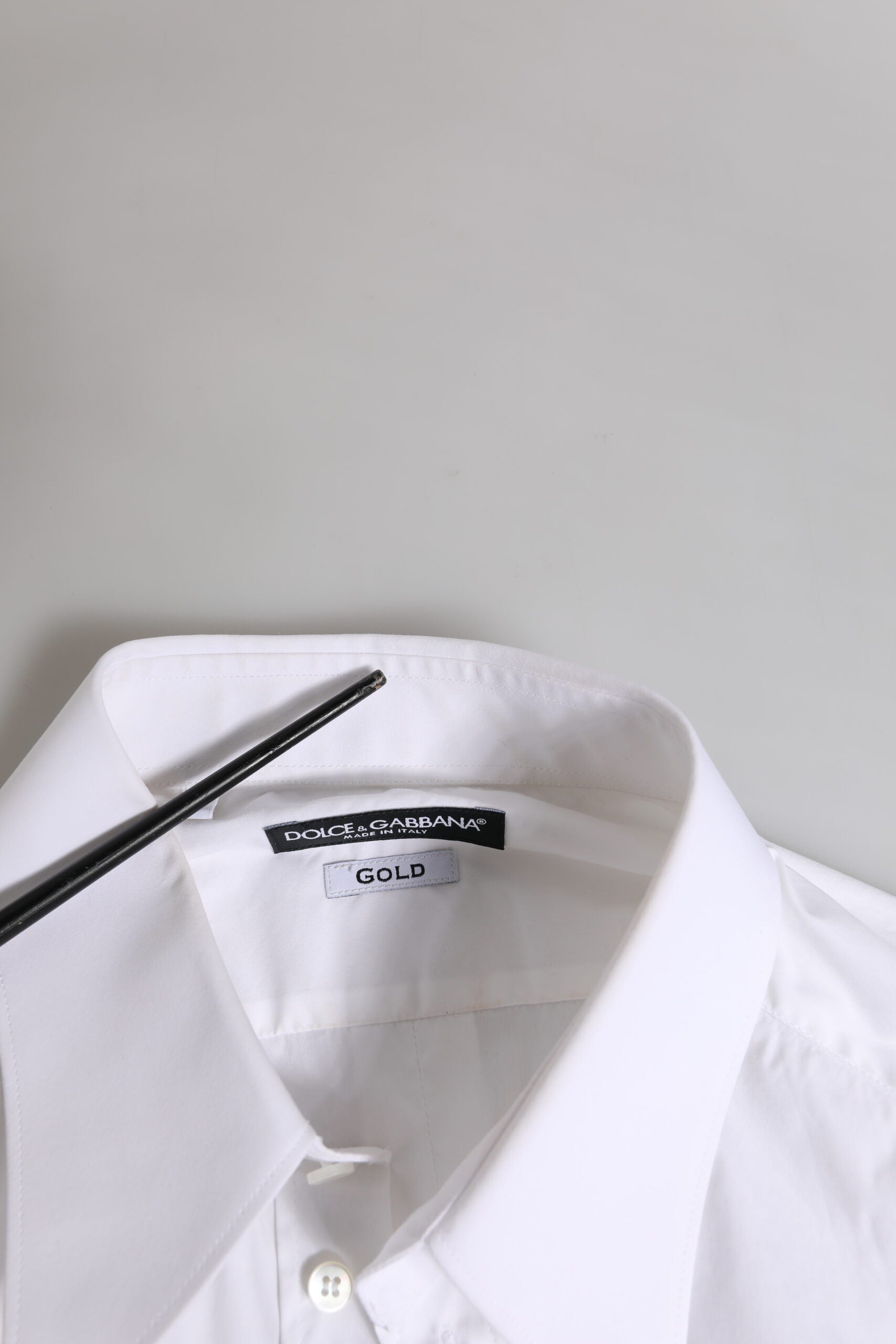 Dolce & Gabbana White GOLD Long Sleeve Dress Men Formal Shirt by Dolce & Gabbana