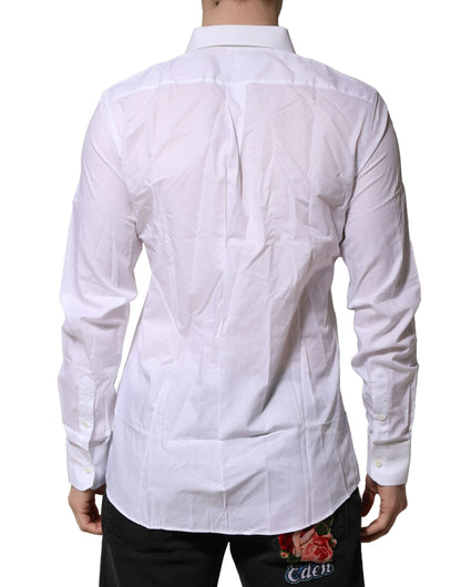 Dolce & Gabbana White MARTINI Cotton Men Dress Formal Shirt by Dolce & Gabbana
