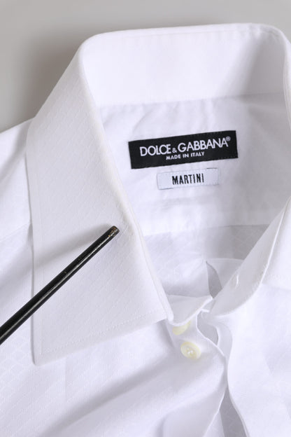 Dolce & Gabbana White MARTINI Cotton Men Dress Formal Shirt by Dolce & Gabbana