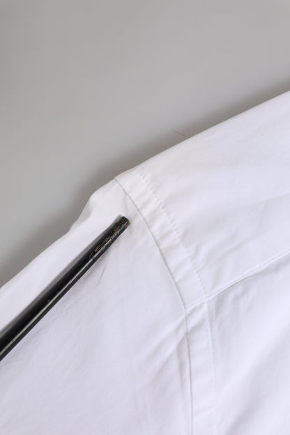 Dolce & Gabbana White Cotton Long Sleeves GOLD Formal Shirt by Dolce & Gabbana