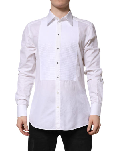 Dolce & Gabbana White GOLD Cotton Long Sleeves Formal Shirt by Dolce & Gabbana