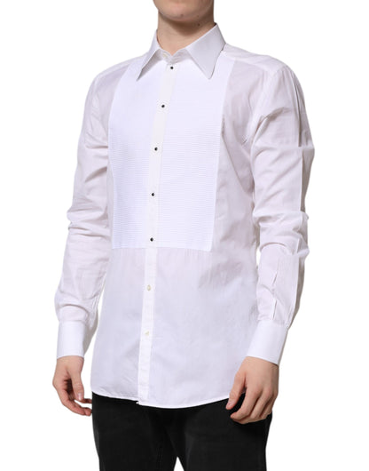 Dolce & Gabbana White GOLD Cotton Long Sleeves Formal Shirt by Dolce & Gabbana