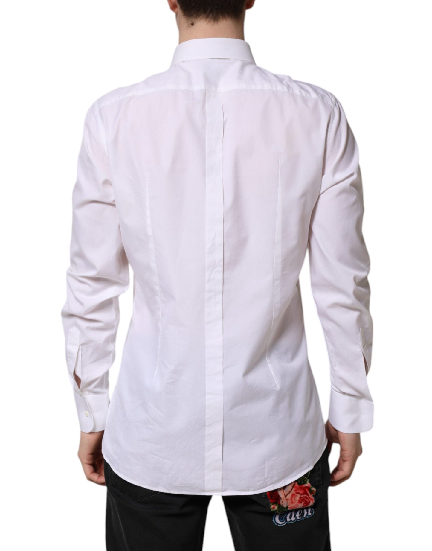 Dolce & Gabbana White GOLD Cotton Long Sleeves Formal Shirt by Dolce & Gabbana