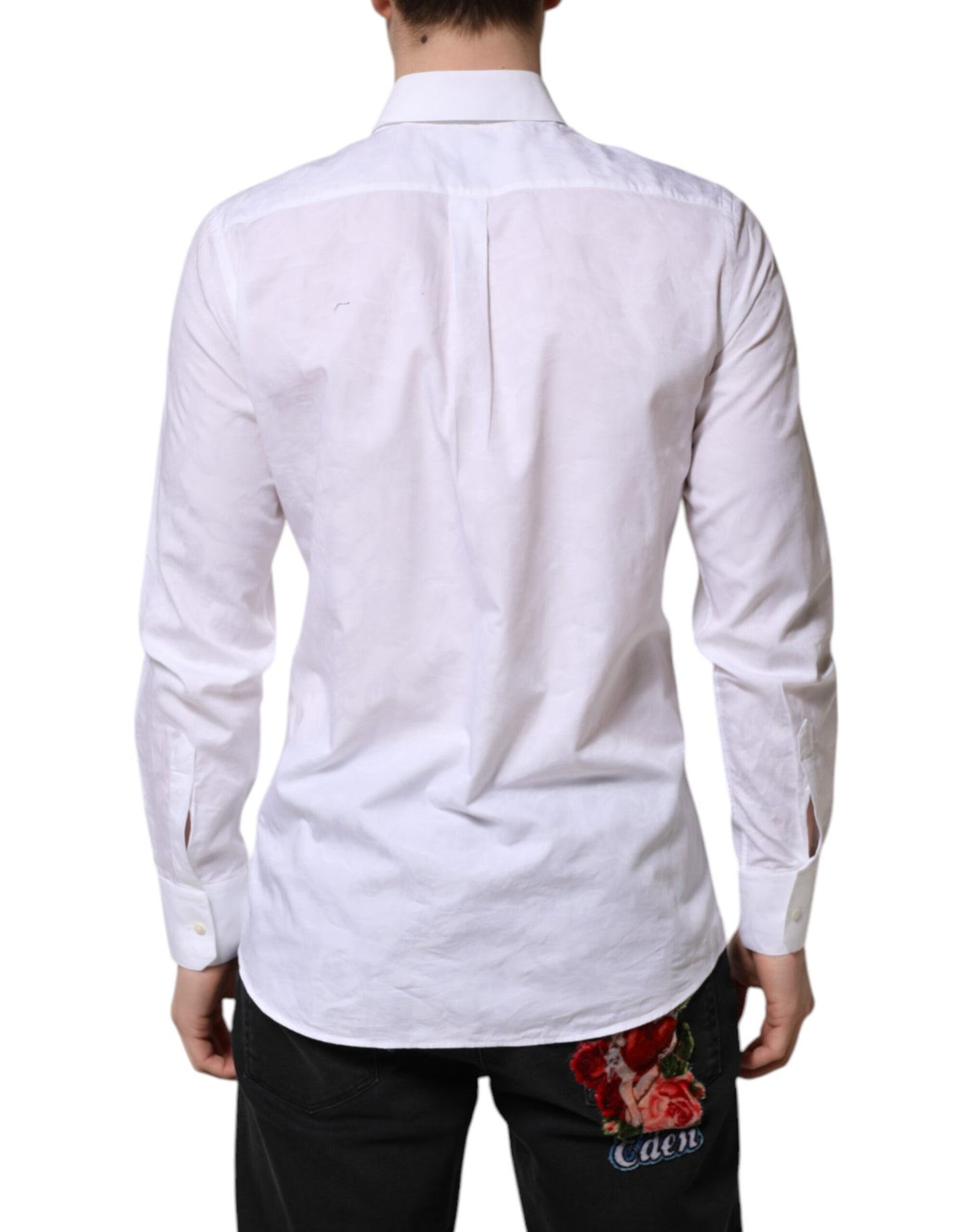 Dolce & Gabbana White MARTINI Cotton Long Sleeve Formal Shirt by Dolce & Gabbana