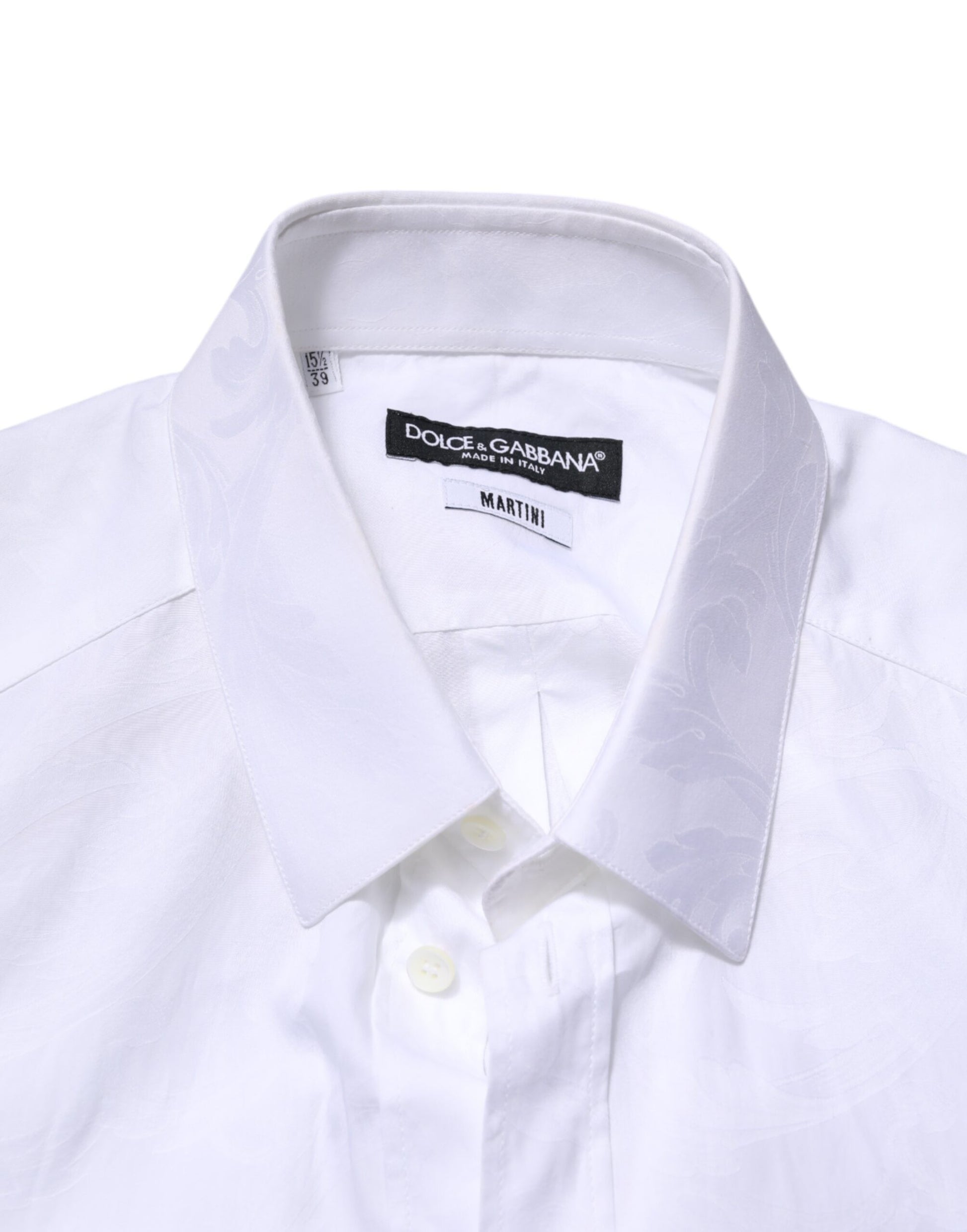 Dolce & Gabbana White MARTINI Cotton Long Sleeve Formal Shirt by Dolce & Gabbana