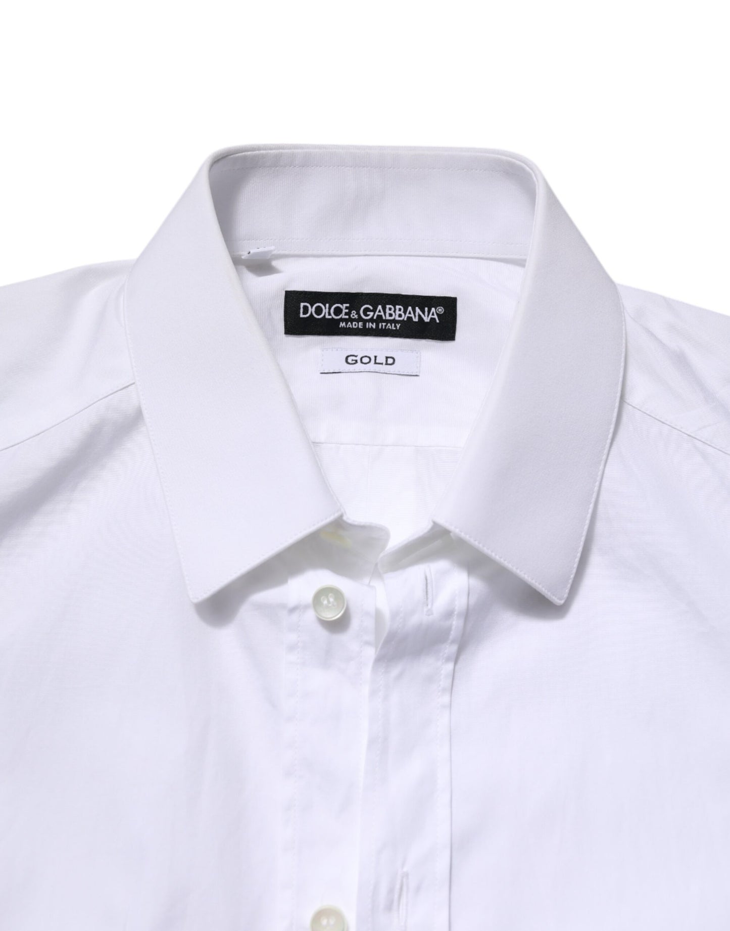 Dolce & Gabbana White GOLD Cotton Long Sleeve Men Formal Shirt by Dolce & Gabbana
