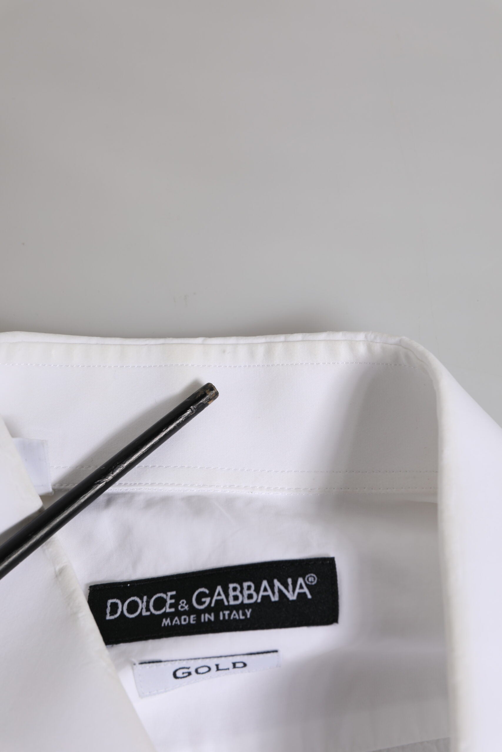 Dolce & Gabbana White GOLD Cotton Men Dress Formal Shirt by Dolce & Gabbana