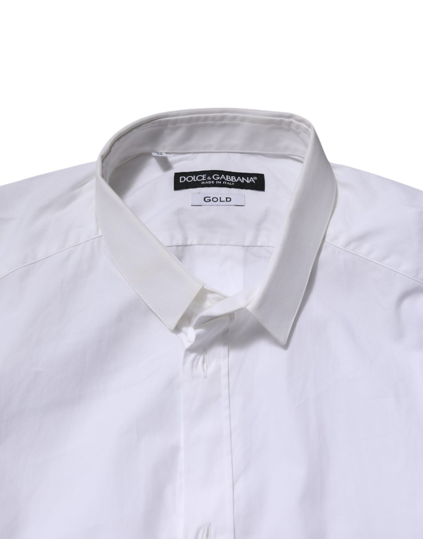Dolce & Gabbana White GOLD Cotton Long Sleeves Men Formal Shirt by Dolce & Gabbana