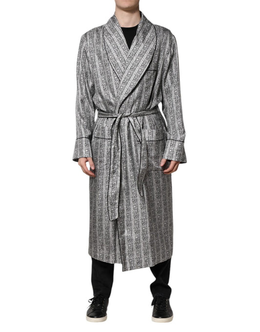 Dolce &amp; Gabbana Multicolor Floral Robe Coat Wrap Jacket